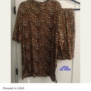 DO NOT BUY - ON HOLD 
Dressed in LALA Leopard Print Wide Leg Jumpsuit